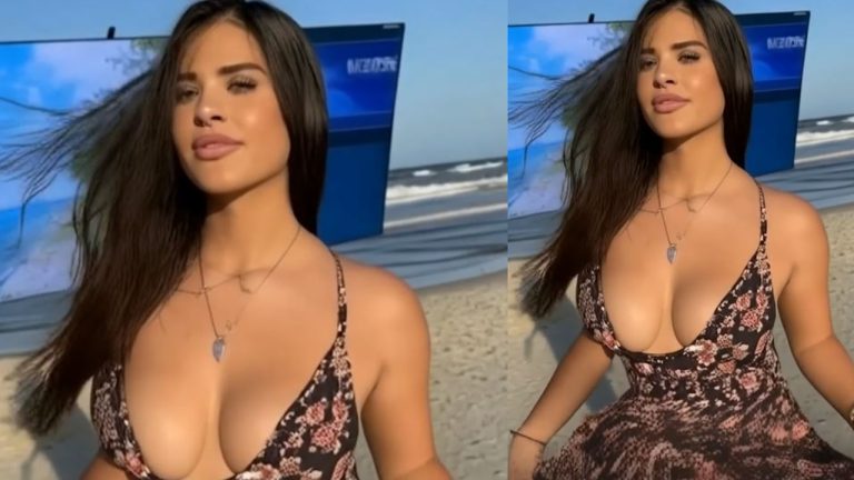 Unexpected On-Air Moment: Weather Presenter Caught Off Guard by Sudden Gust
